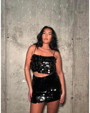 Glamorous Low-Waisted Mini-Skirt - Grey