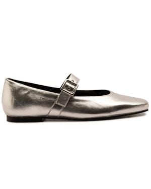 OFF THE HOOK Cuffley Leather Square Toe Mary Jane Flats - White