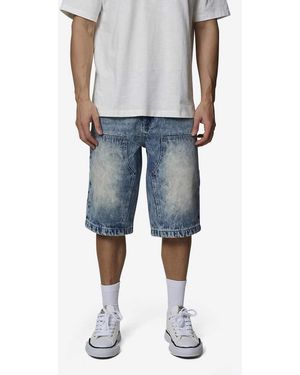 Good For Nothing Baggy Washed Denim Carpenter Shorts - Blue