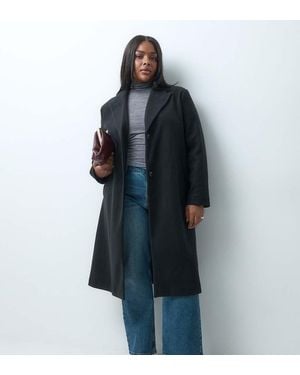 ASOS Asos Design Curve Single Breasted Chuck On Overcoat - Blue