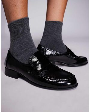 Public Desire Mocasines Negro Efecto Cocodrilo Haboo De