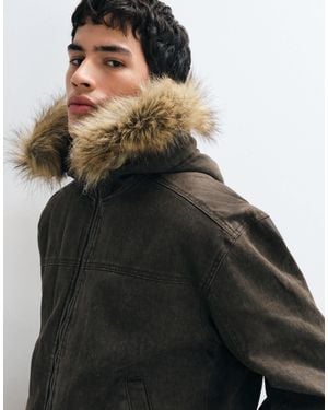 Hollister Heavyweight Hooded Bomber Jacket - Black