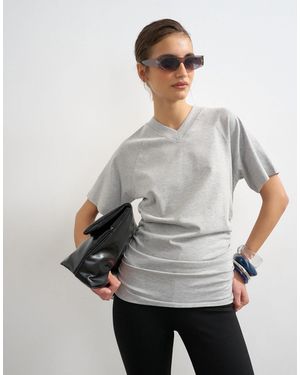 TOPSHOP – knapp geschnittenes t-shirt - Grau