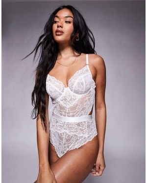 Ann Summers Bridal Hold Me Tight Lace Underwired Bodysuit - White