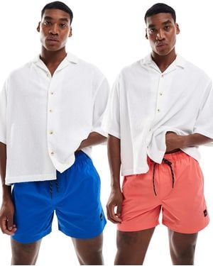 Jack & Jones – 2er-pack badeshorts - Weiß