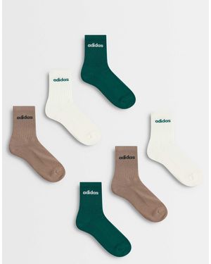 adidas Originals 6er-pack crew-socken mit linearem logo - Grün