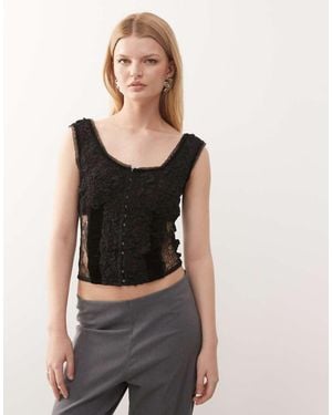 Reclaimed Vintage Cami Tea Top - Black