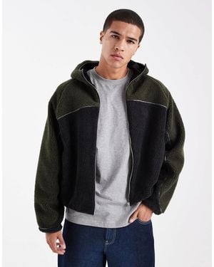 Cotton On Hooded Teddy Jacket - Black