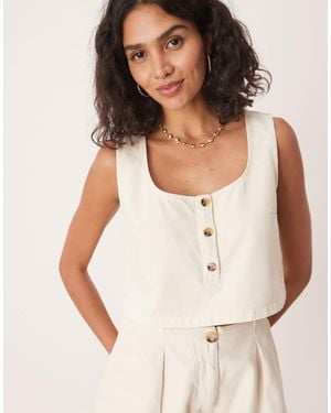 ASOS – trägertop aus denim - Natur