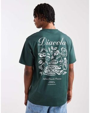 Only & Sons Relaxed Fit T-shirt With Diavolo Back Print - Green