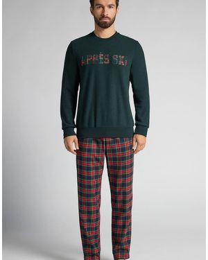 Intimissimi Long Après-Ski Print Knit Pyjamas - Blue