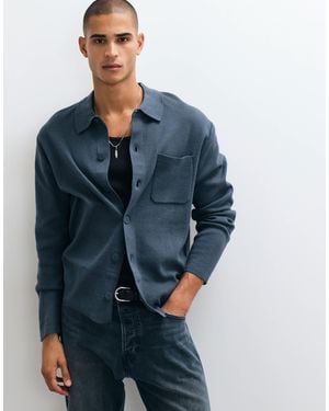 New Look Strickjacke mit durchgehender knopfleiste - Blau