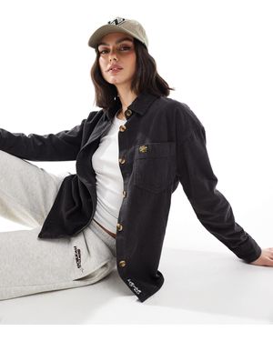Superdry – hemdjacke aus breitem cord - Schwarz