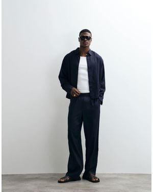 ASOS Premium Wide Leg Pants - Blue
