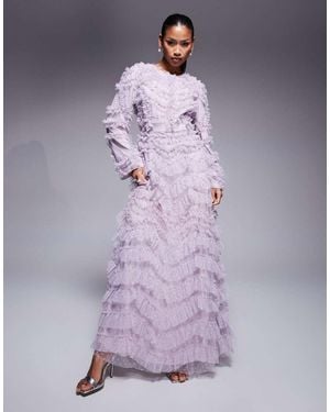 Beauut Maryisa Long Sleeve Ruffle Maxi Dress - Purple