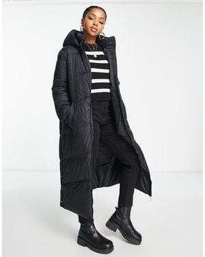 Vero Moda Padded Maxi Coat With Hood - Blue