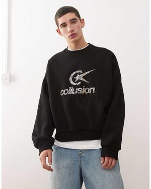 Collusion Oversized Sweatshirt - Zwart