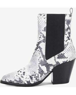 OFF THE HOOK Marlow marcia - bottines en cuir à talon carré style western - noir et