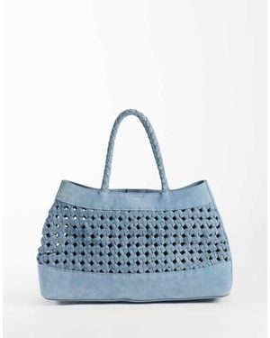 ASOS Suede Weave Bag - Blue