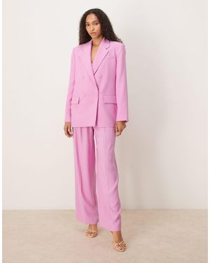 Mango Pleat Front Tailored Trouser Co-ord - Pink