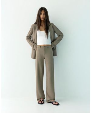 Pull&Bear Trousers With Back Pockets - Green