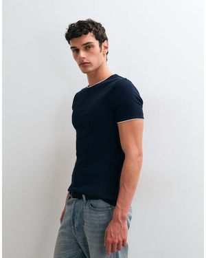 ASOS T-Shirt Muscle Fit Con Dettagli A Contrasto - Blu