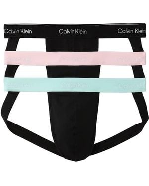 Calvin Klein Icon Cotton Stretch 3 Pack Jockstraps - Black