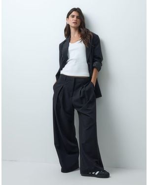 Collusion Pleated Wide Leg Trouser - Blue