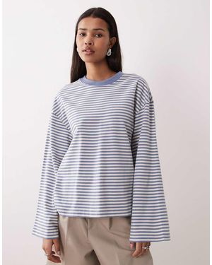 Gina Tricot Long Sleeve Relaxed Fit Long Sleeve Tee - Purple