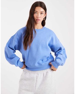ONLY Sudadera Azul Con Cuello Redondo Y Hombros Caídos De