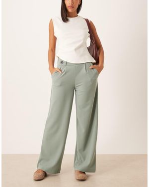 Jdy High Waisted Wide Fit Tailored Trousers - Blue