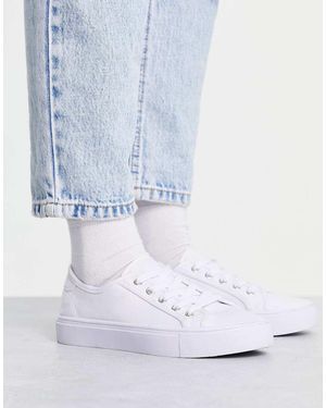 ASOS Zapatillas Blancas De Cordones Dizzy De - Blanco