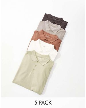 ASOS Confezione Da 5 Polo - Bianco