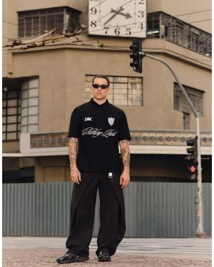 Bershka Double Super baggy Trousers - Black