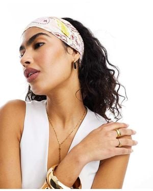 ASOS Pañuelo Para La Cabeza Estrecho Con Estampado De Cachemir De - Blanco