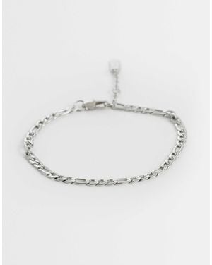 ASOS Waterproof Stainless Steel Figaro Chain Bracelet - White