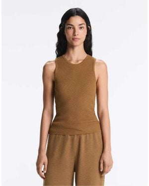 Oysho Sleeveless Knit Top - Brown