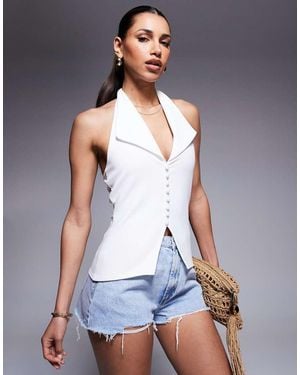 River Island Halterneck Waistcoat - Blue