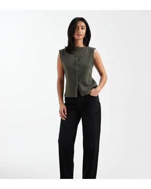 ASOS Asos Design Petite High Rise Relaxed Mom Jeans - Black