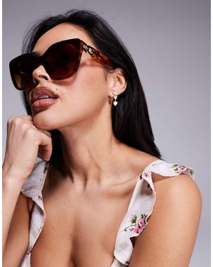 River Island Gafas De Sol Ojo De Gato De De -Marrón - Negro