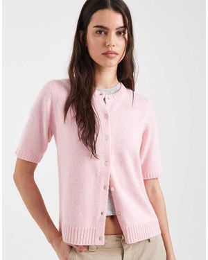 Threadbare Vest Met Korte Mouwen En Ronde Hals - Roze