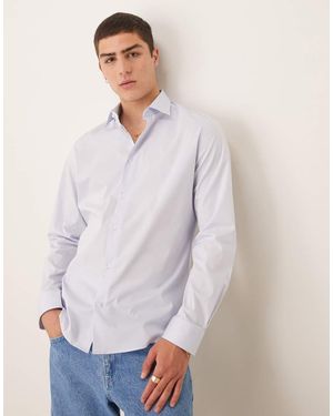 Mango Regular-Fit Overhemd Van Stretchkatoen - Grijs