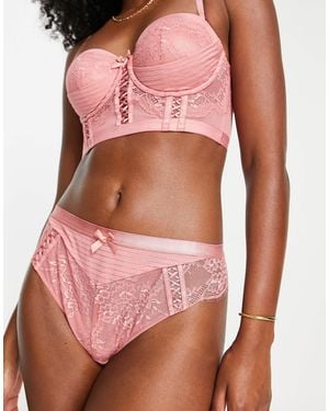 Hunkemöller Highwaist High Leg Thong - Pink