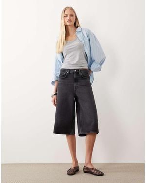 ARKET Bermuda Loose Fit Denim Shorts - Blue
