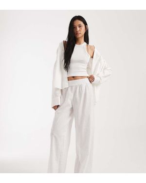 ONLY Trouser With Embroidered Hem - White