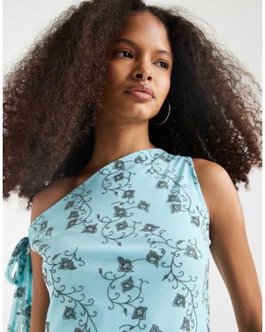 Motel Nani Off The Shoulder Top - Blue