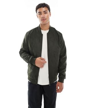 Only & Sons Faux Suede Bomber - Black