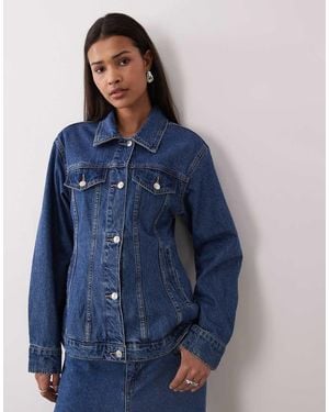 Gina Tricot Sculpted Denim Jacket - Blue