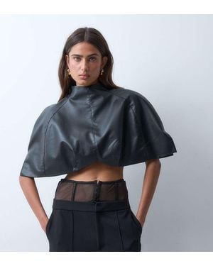 ASOS Asos X The Sourced Collection Top Estilo Capa En De Piel Sintética - Azul
