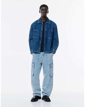 Pull&Bear baggy Cargo Jeans - Blue